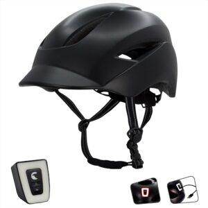 casco bicicleta adulto negro con luz