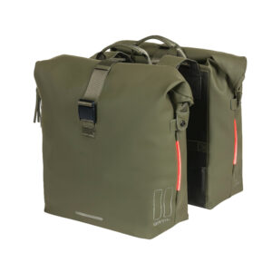 Alforjas Basil Soho 41L con luz led Nordlicht Verde